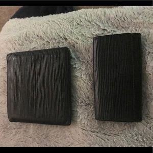 Louis Vuitton black epi Walter and key holder